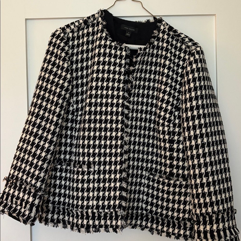 Chic Black and White Tweed Jacket